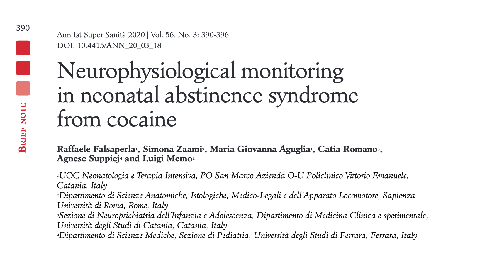 Al momento stai visualizzando Neurophysiological monitoring in neonatal abstinence syndrome from cocaine